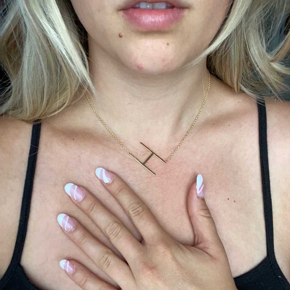 Anthropologie Block Letter Monogram “H” Necklace